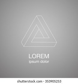 optical illusion logo template, vector