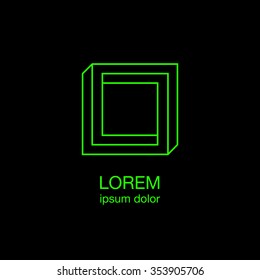 optical illusion logo template, vector