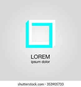 optical illusion logo template, vector