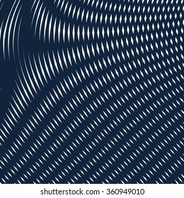 Optical illusion, moire background, abstract lined monochrome vector tiling. Unusual geometric pattern with visual effects.