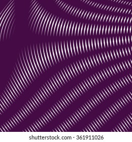 Optical illusion, moire background, abstract lined purple vector tiling. Unusual geometric pattern with visual effects.