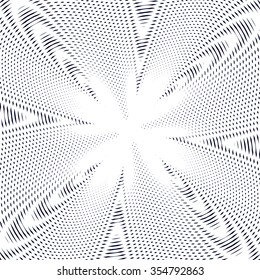 Optical illusion, moire vector background, abstract lined monochrome tiling. Unusual geometric pattern with visual effects.