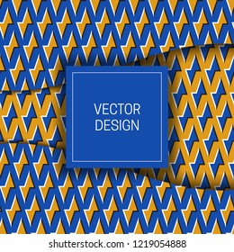 Optical illusion moving background with square frame for text. Trendy packaging design or cover template.