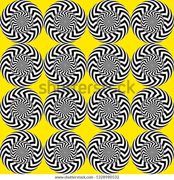 Optical Illusion Moving Effect Rotation Seamless Stock Vector (Royalty ...