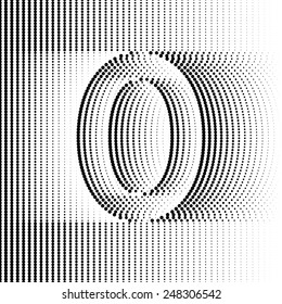 Optische Illusion Nr. 0 - Teil von dotted Optical Illusion Alphabet 