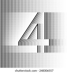 Optical Illusion number 4 - part of Dotted Optical iIllusion Alphabet 