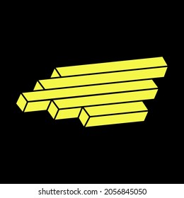 Optical illusion object. Escher paradox. Impossible shape logo design. Optical art. Sacred geometry figures.