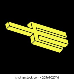 Optical illusion object. Escher paradox. Impossible shapes. Web design element. Line design. Geometric figure.