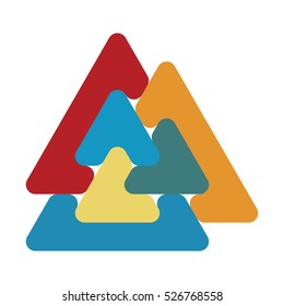 Optical illusion object. Valknut or Knot of the dead. Magic symbol, an interlacing of three triangles    