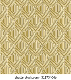 optical illusion outline hexagon pattern. seamless vector background.