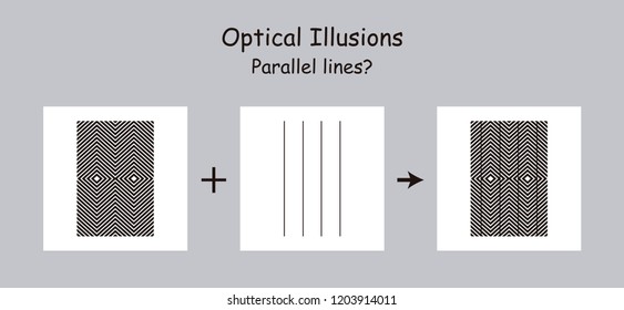 Optical illusion. Parallel lines seem that they are not because of the influence of the background.
