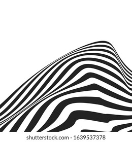 Optical illusion pattern. Background with wavy distorted stripes. Modern vector backdrop.