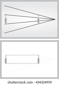 Optical illusion - pencils appear to be different sizes although they are the same - explanation below