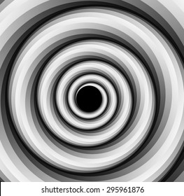 Optical illusion. Pixel monochrome spiral - round frame, which consists of long, but narrow strips monochrome.