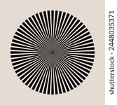 Optical illusion psychedelic circle line pattern. Sun ray pattern. Vector illustration 