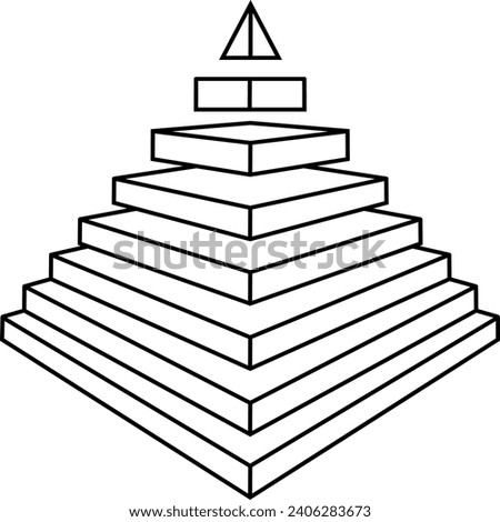 Optical illusion with pyramid. Geometric design element.