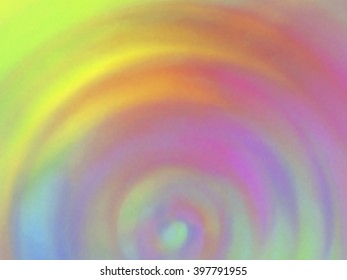 Optical illusion of radial blur effect. Abstract background with iridescent mesh gradient. Colorful noise, special effect. Colorful shades. Visual illusion of oil paintings. Vector EPS10