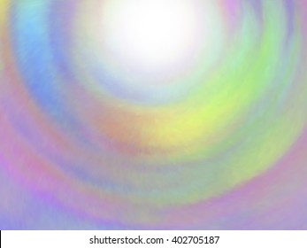 Optical illusion of radial blur effect. Abstract background with iridescent mesh gradient. Colorful noise, special effect. Colorful shades. Visual illusion of oil paintings. Vector EPS10
