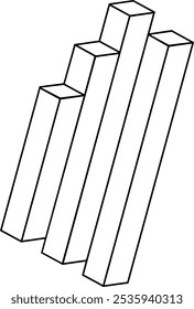 Optical illusion. Rectangles. Science vector 3d illustration