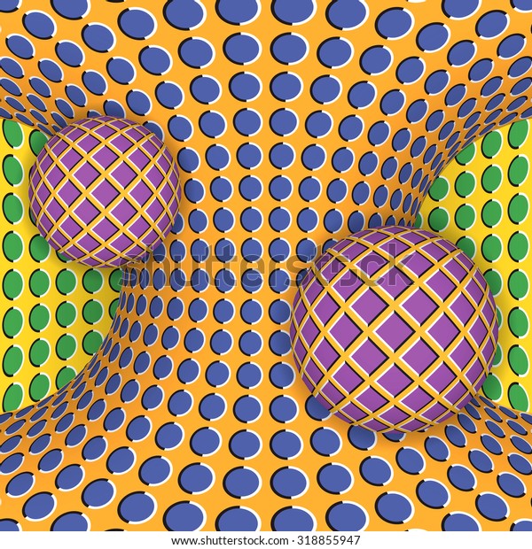 Optical Illusion Rotation Two Balls Around 스톡 벡터(로열티 프리) 318855947 ...
