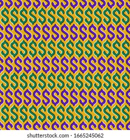 Optical illusion seamless decoration of dollar sign moving pattern.