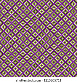 Optical illusion seamless pattern of moving squares.