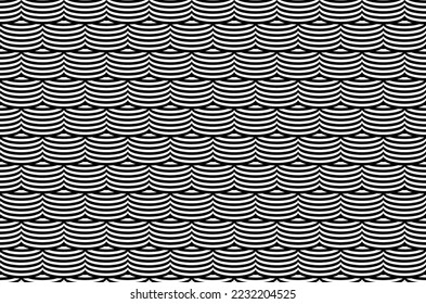 Optical illusion seamless pattern. Vector stripped seamless texture duotone. Abstract geometric texture.