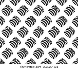 Optical illusion seamless pattern. Vector stripped cylinder seamless texture duotone. Abstract geometric texture.