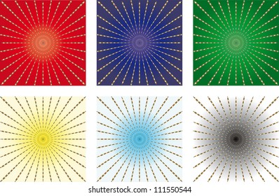 Optical Illusion set. Set of 6 abstract background. Seamless pattern, with optical illusion effect