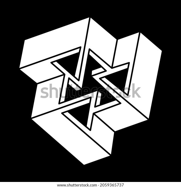 Optical Illusion Shape Escher Style Optical Stock Vector (Royalty Free ...