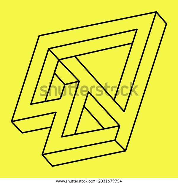 Optical Illusion Shape Impossible Figure Black Stock Vector (Royalty ...