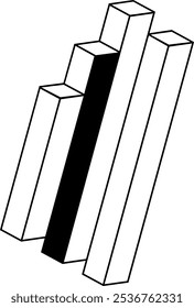 Optical illusion shape, unreal geometric object vector. Impossible figure. Sacred geometry.