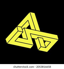 Optical illusion shapes. Optical art object. Sacred geometry. Impossible figures. Escher style.