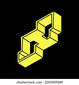 Optical illusion shapes. Optical art object. Impossible figures. Sacred geometry. Optical art. Escher paradox.