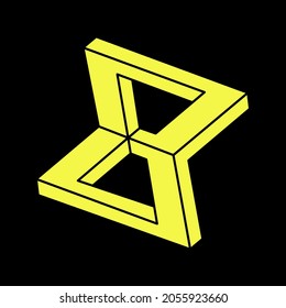 Optical illusion shapes. Optical art object. Impossible figures. Sacred geometry. Escher paradox.