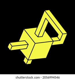 Optical illusion shapes. Optical art object. Escher style. Impossible figures. Geometry.