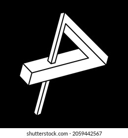 Optical illusion shapes. Optical art object. Sacred geometry. Impossible figures. Line art.