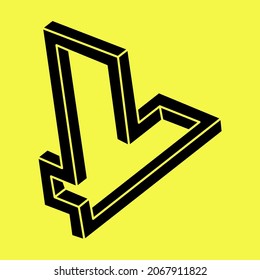 Optical illusion shapes. Optical art object. Escher paradox. Impossible figure. 