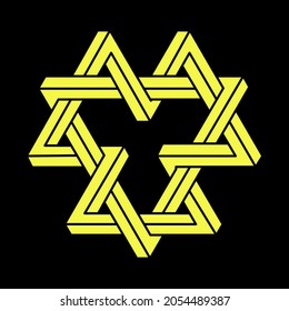 Optical illusion shapes. Optical art objects. Impossible figures. Sacred geometry. Escher style.