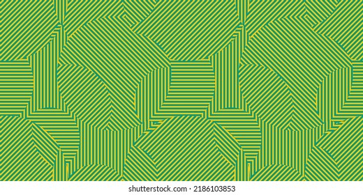 Optical illusion shapes background. Seamless pattern. Vector.