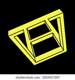Formas de ilusión óptica. Estilo Escher. Geometría. Objeto de arte óptico. Cifras imposibles.