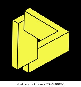 Optical illusion shapes. Escher style. Optical art object. Impossible figure. Sacred geometry.