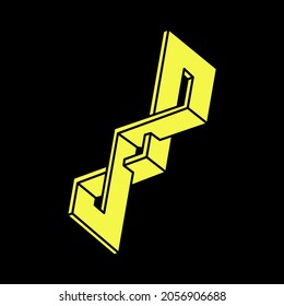 Optical illusion shapes. Geometry. Impossible objects. Escher paradox. Optical art figures.