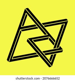 Optical illusion shapes. Geometry. Impossible objects. Optical art figures.