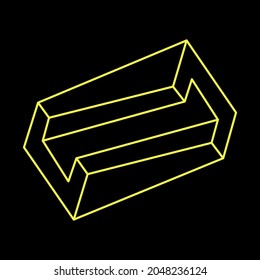 Optical illusion shapes. Impossible objects. Optical art figures. Line art.