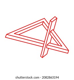 Optical illusion shapes. Logo. Optical art objects. Impossible figures. Escher style. Geometry.