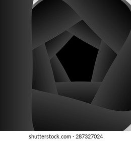 Optical illusion. Shrink center of the triangle made up of dark gray blades.