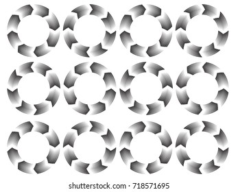 Optical illusion . Speed Lines in Circle Form . Spiral Vector Illustration .Technology round Logo . Design element . Abstract Geometric shape . Circular arrows