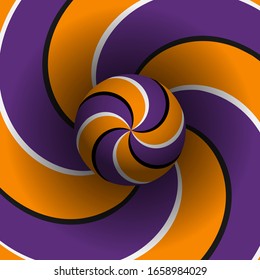 optical illusion with sphere and rounded lines