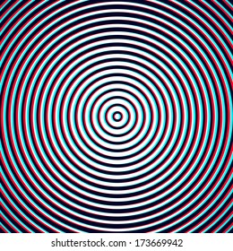 Optical Illusion - Spiral Anaglyph Opt Art Illustration